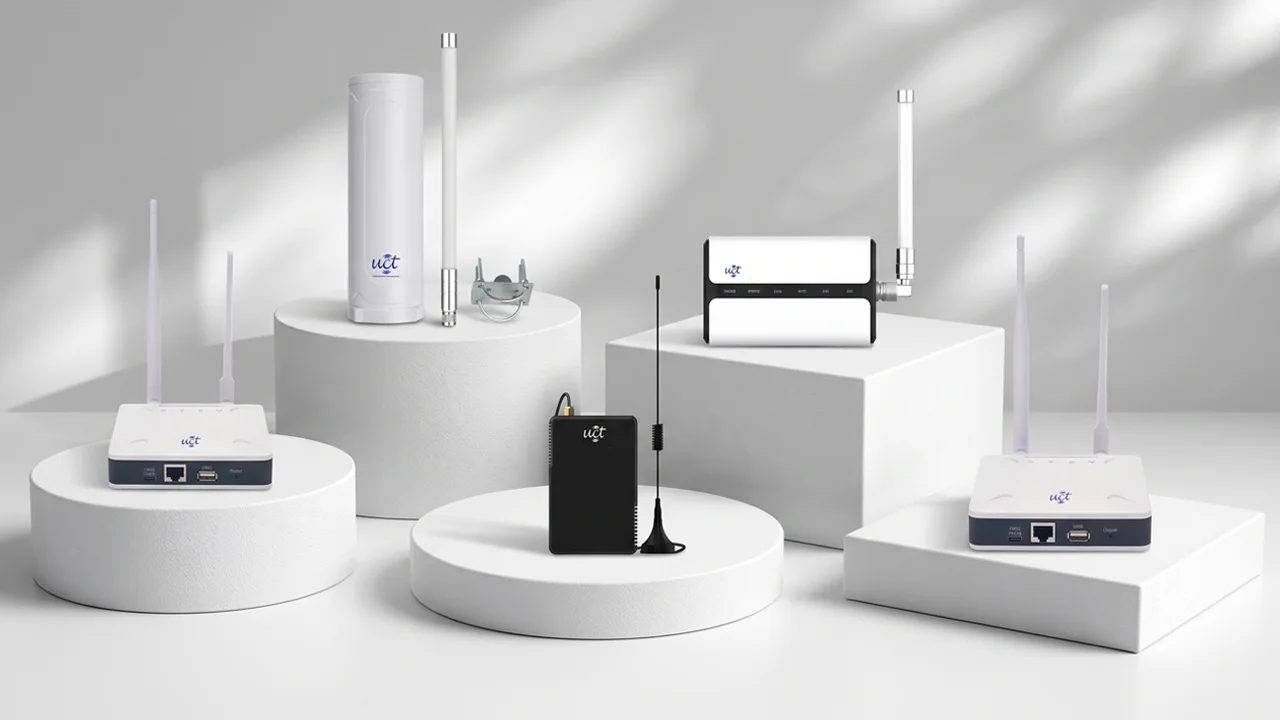 LoRaWAN gateways on display stands